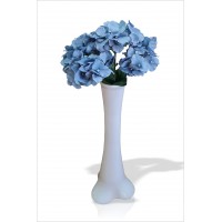 Uzun Eşsiz Nefis 60 cm Sert Plastik Dengeli Devrilmez İnce Vazo 50 cm Büyük Mavi Ortanca Yapay Çiçek