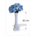 Uzun Eşsiz Nefis 60 cm Sert Plastik Dengeli Devrilmez İnce Vazo 50 cm Büyük Mavi Ortanca Yapay Çiçek