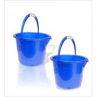 Büyük 12 Litre Ölçebilen Beher İki 2 Adet Mavi Saplı Kırılmaz Parlak Yüzeyli Sağlam Balıkçı Araba Yıkama Bahçe Su Buz Çöp Kova Kabı Kovası