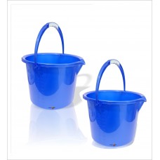 Büyük 12 Litre Ölçebilen Beher İki 2 Adet Mavi Saplı Kırılmaz Parlak Yüzeyli Sağlam Balıkçı Araba Yıkama Bahçe Su Buz Çöp Kova Kabı Kovası