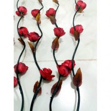 Uzun Vazo İçin Saplı Dallı 160 cm Kırmızı Güllü 5 Adet Five Long Red Flowers Tomurcuklu Uzun Çiçek