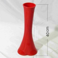 Akrilik Kırmızı 40 cm Uzun Devrilmez Kırılmaz Derin Geniş Taban Fil Ayağı Düz Zarif Vazo