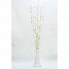 Delikli Desenli Uzun 60cm Devrilmez Dengeli Fil Ayağı Konik Beyaz Vazo 160cm 15 Krem Beyaz Doğal Dal