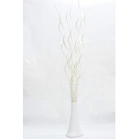 60 Cm Delikli Desenli Beyaz Devrilmez Geniş Taban Akrilik Vazo 10 Adet 160 Cm Krem Dal