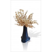 Ev Ofis Hediyesi Masa Sehpa Süsü Uzun 60 cm Altın Renk Kokina Yaprakları Yapay Bitki Vazolu Çiçek