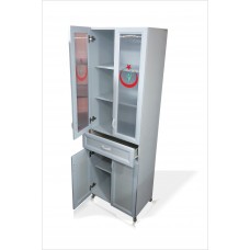 Büyük 4 Kapaklı Hastane Revir Klinik Eczane Sağlık Ocağı Kabini Tıbbi Malzeme İlaç Enjektör Dolabı