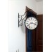 Büyük 45cm Sessiz Yuvarlak Çelik Çift Taraflı Caml Dikey Duran İki Yönlü Duvar Saati Station Clock