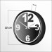 Mimari Tasarımlara Uygun Siyah Beyaz Kalın Rakkamlı Önü Camlı Ev Ofis Merdiven Salon Oda Duvar Saati