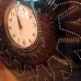 Modern Klasik Rustik Retro Şahmeran Yılan Desen Siyah 55 cm Akrilik Taşlı Ön Camlı Pilli Duvar Saati
